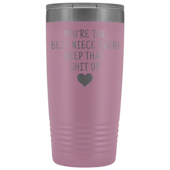 Unique Niece Gift: Funny Travel Mug Best Niece Ever! Vacuum Tumbler | Gifts for Niece $29.99 | Light Purple Tumblers