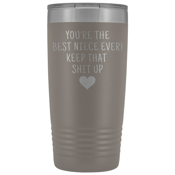 Unique Niece Gift: Funny Travel Mug Best Niece Ever! Vacuum Tumbler | Gifts for Niece $29.99 | Pewter Tumblers