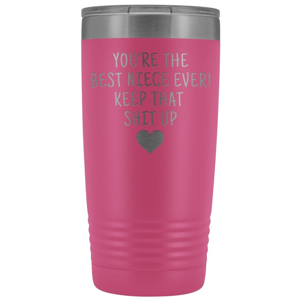 Unique Niece Gift: Funny Travel Mug Best Niece Ever! Vacuum Tumbler | Gifts for Niece $29.99 | Pink Tumblers