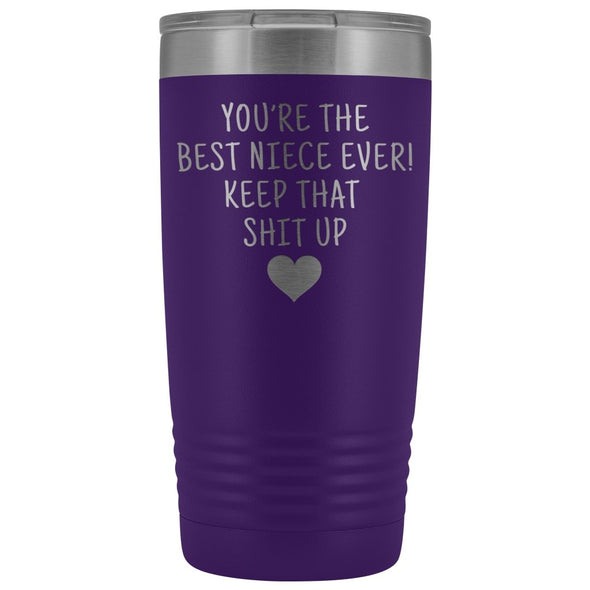 Unique Niece Gift: Funny Travel Mug Best Niece Ever! Vacuum Tumbler | Gifts for Niece $29.99 | Purple Tumblers