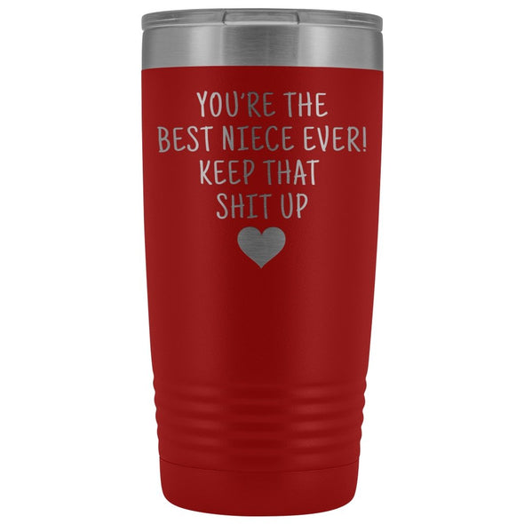 Unique Niece Gift: Funny Travel Mug Best Niece Ever! Vacuum Tumbler | Gifts for Niece $29.99 | Red Tumblers