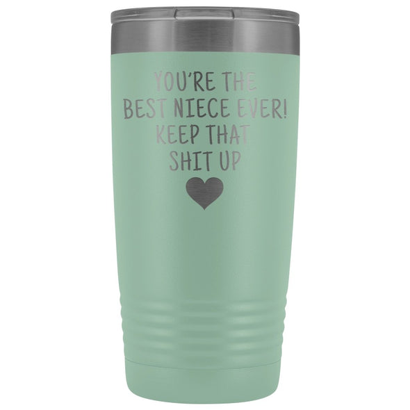 Unique Niece Gift: Funny Travel Mug Best Niece Ever! Vacuum Tumbler | Gifts for Niece $29.99 | Teal Tumblers