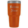 Unique Niece Gift: Personalized Old English Badass Niece Special Graduation Insulated Tumbler 30oz $38.95 | Orange Tumblers