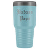 Unique Papa Gift: Personalized Old English Badass Papa Fathers Day Insulated Tumbler 30 oz $38.95 | Light Blue Tumblers