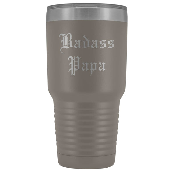 Unique Papa Gift: Personalized Old English Badass Papa Fathers Day Insulated Tumbler 30 oz $38.95 | Pewter Tumblers