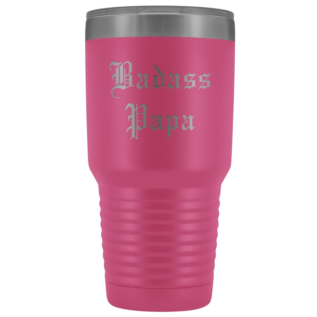Unique Papa Gift: Personalized Old English Badass Papa Fathers Day Insulated Tumbler 30 oz $38.95 | Pink Tumblers