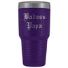 Unique Papa Gift: Personalized Old English Badass Papa Fathers Day Insulated Tumbler 30 oz $38.95 | Purple Tumblers