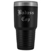 Unique Police Officer Gift: Personalized Badass Cop Cool Christmas Law Enforcement Old English Insulated Tumbler 30 oz $38.95 | Black