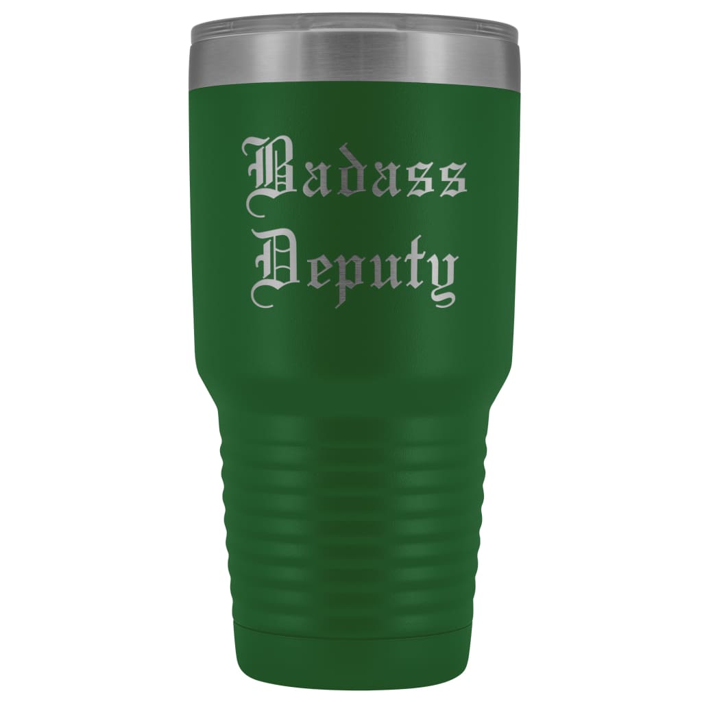 Unique Sheriff Deputy Gift: Personalized Badass Deputy County Sheriff Police Officer Gift Idea Old English Insulated Tumbler 30 oz $38.95 |