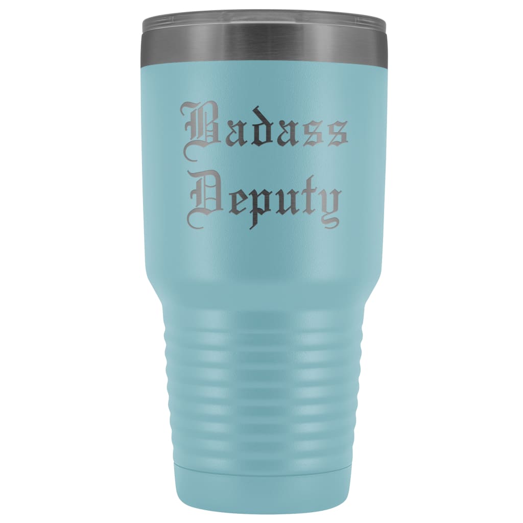 Unique Sheriff Deputy Gift: Personalized Badass Deputy County Sheriff Police Officer Gift Idea Old English Insulated Tumbler 30 oz $38.95 |
