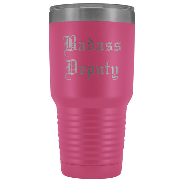 Unique Sheriff Deputy Gift: Personalized Badass Deputy County Sheriff Police Officer Gift Idea Old English Insulated Tumbler 30 oz $38.95 |