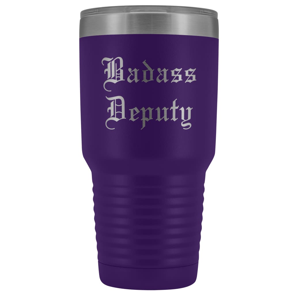 Unique Sheriff Deputy Gift: Personalized Badass Deputy County Sheriff Police Officer Gift Idea Old English Insulated Tumbler 30 oz $38.95 |