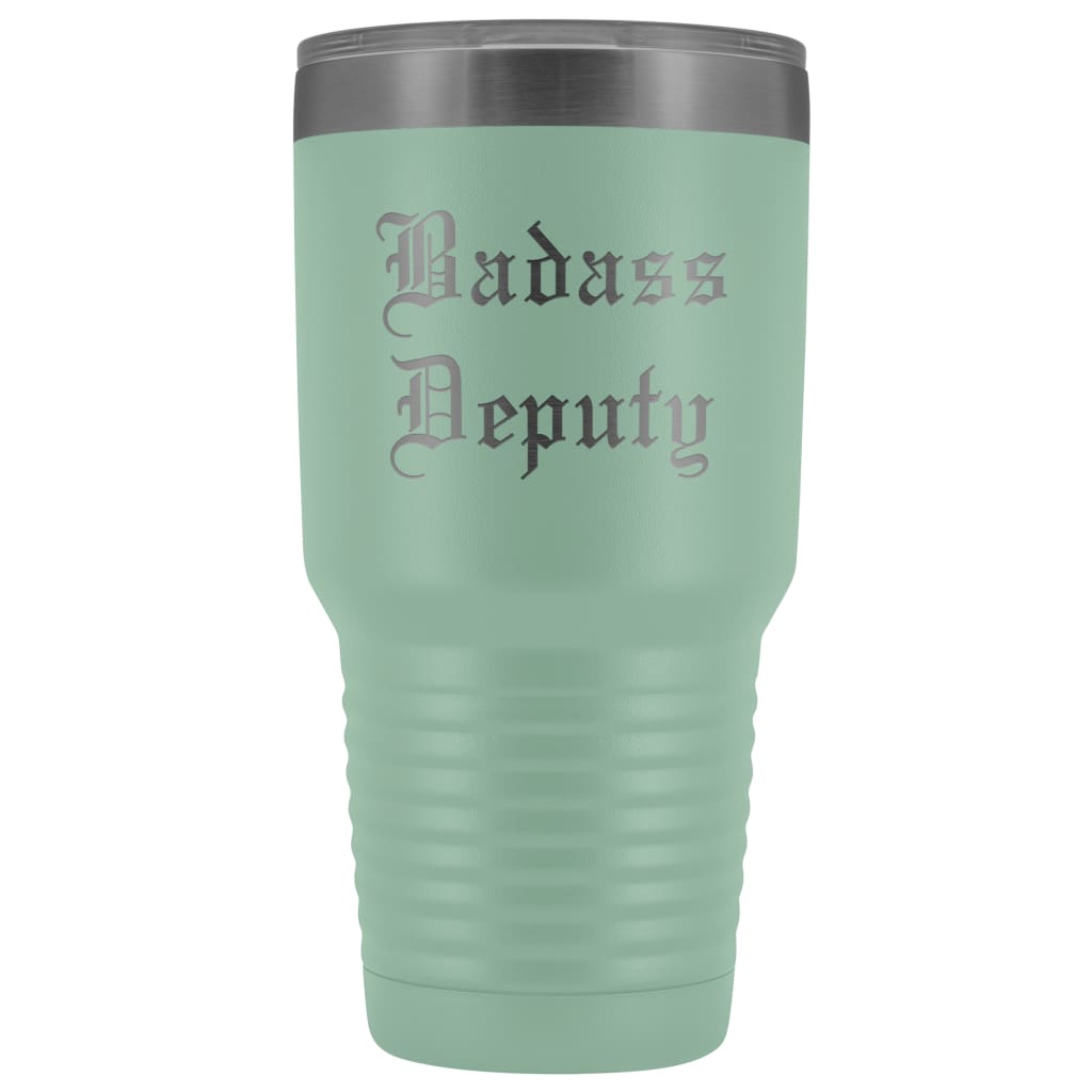 Unique Sheriff Deputy Gift: Personalized Badass Deputy County Sheriff Police Officer Gift Idea Old English Insulated Tumbler 30 oz $38.95 |