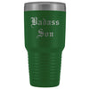 Unique Son Gift: Personalized Old English Badass Son 18th/21st Birthday Graduation Insulated Tumbler 30 oz $38.95 | Green Tumblers