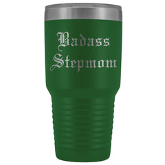 Load image into Gallery viewer, Unique Step Mom Gift: Personalized Old English &amp;quot;Badass Stepmom&amp;quot; Mother&amp;#39;s Day Insulated Tumbler 30 oz