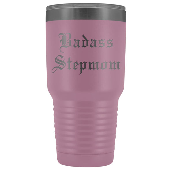 Unique Step Mom Gift: Personalized Old English Badass Stepmom Mothers Day Insulated Tumbler 30 oz $38.95 | Light Purple Tumblers