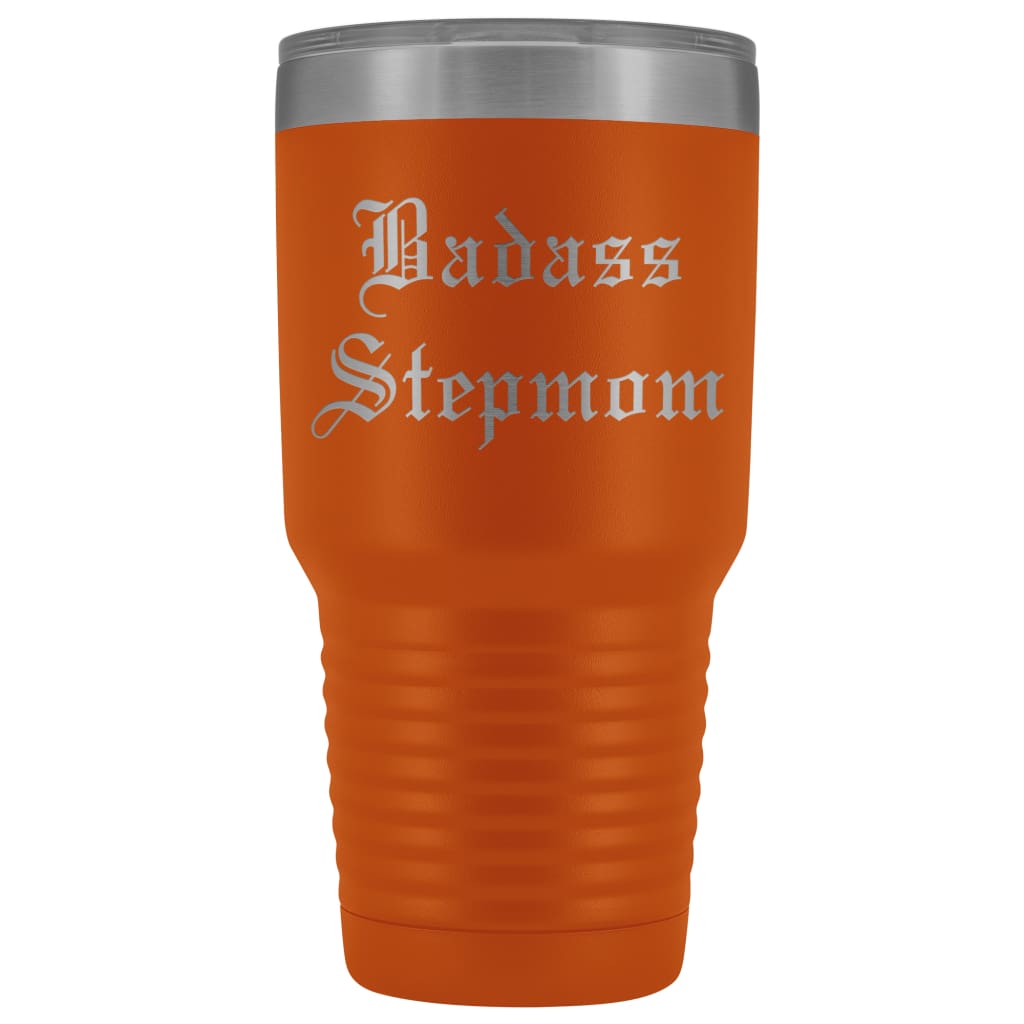 Unique Step Mom Gift: Personalized Old English "Badass Stepmom" Mother's Day Insulated Tumbler 30 oz — photo 6