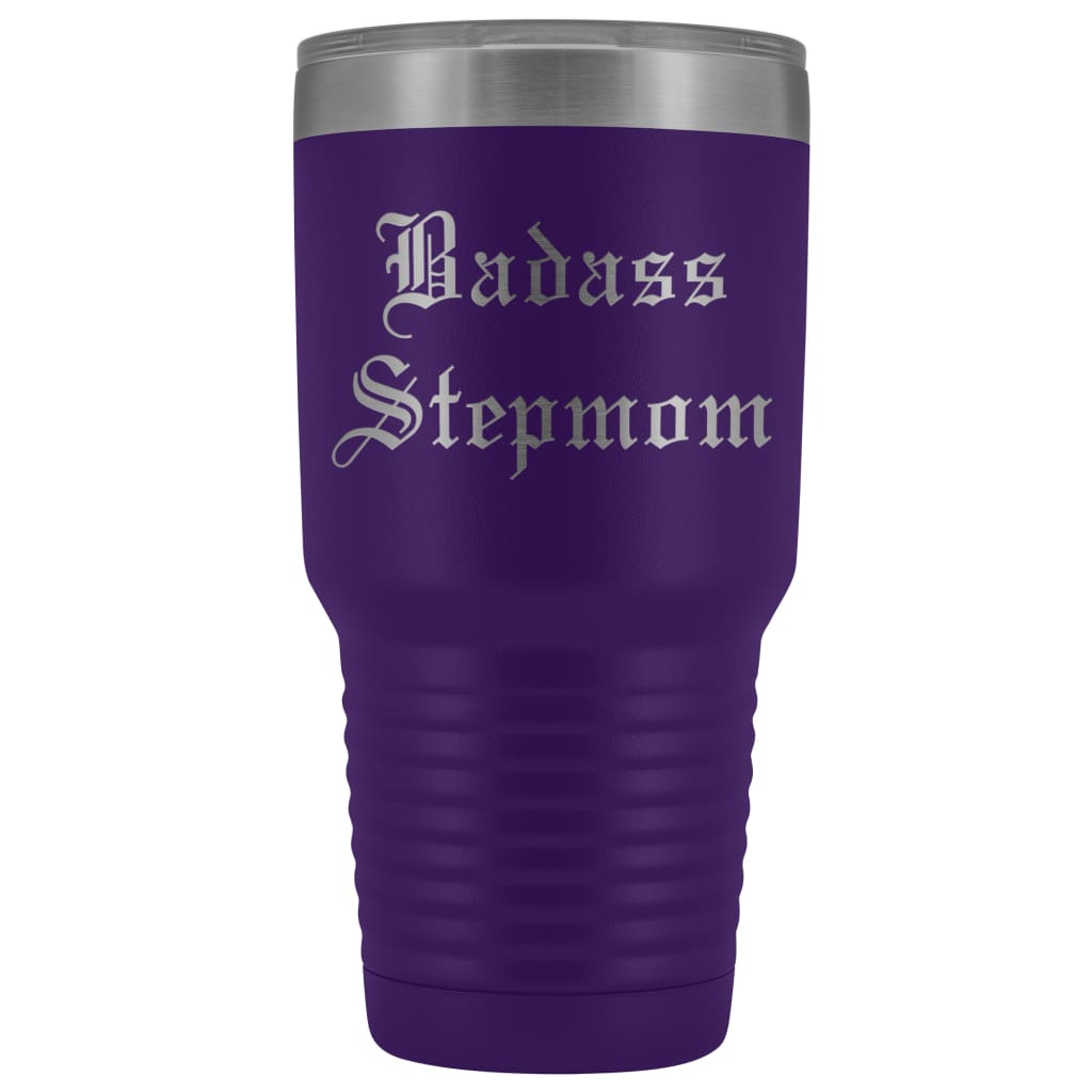 Unique Step Mom Gift: Personalized Old English "Badass Stepmom" Mother's Day Insulated Tumbler 30 oz — photo 9