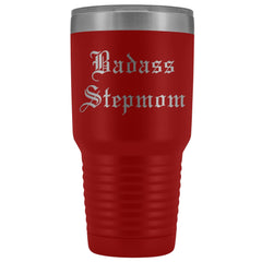 Load image into Gallery viewer, Unique Step Mom Gift: Personalized Old English &amp;quot;Badass Stepmom&amp;quot; Mother&amp;#39;s Day Insulated Tumbler 30 oz