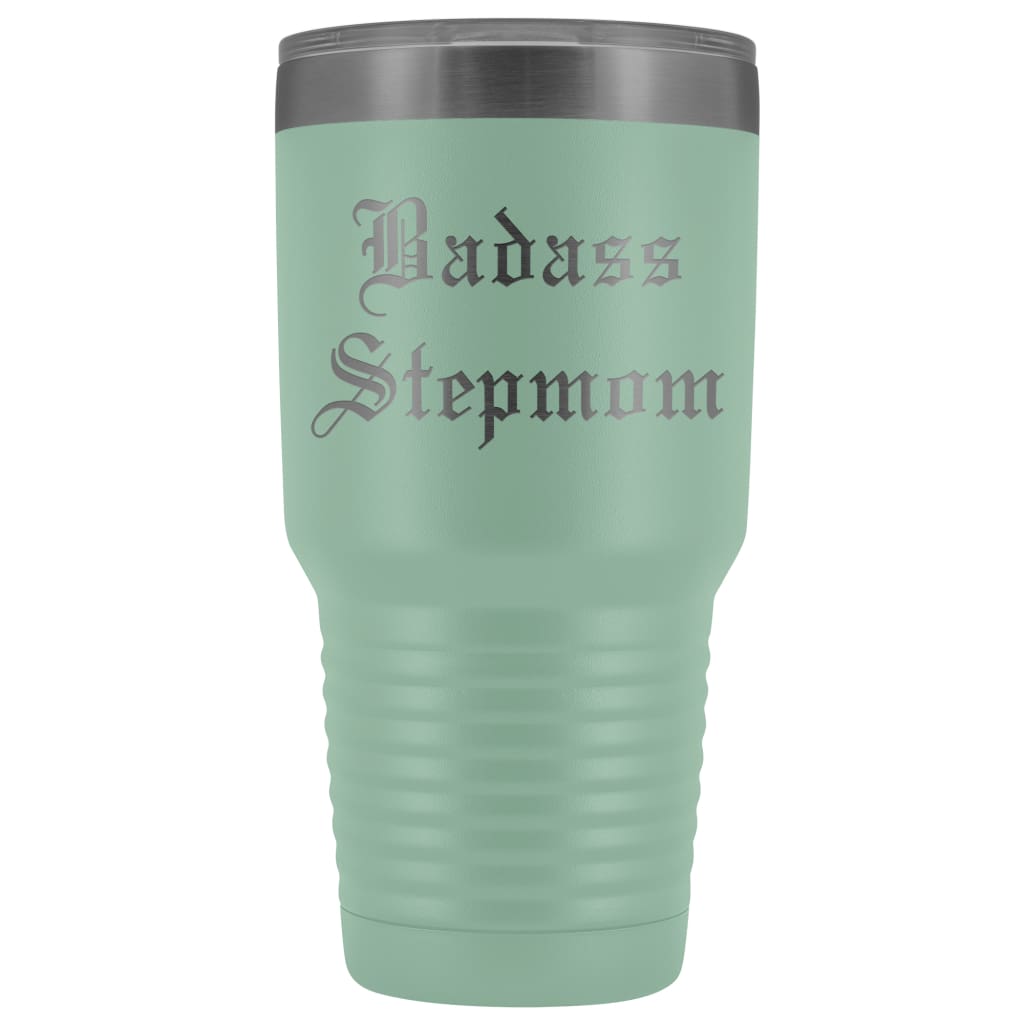 Unique Step Mom Gift: Personalized Old English "Badass Stepmom" Mother's Day Insulated Tumbler 30 oz — photo 10