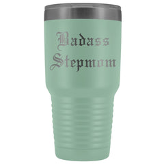 Load image into Gallery viewer, Unique Step Mom Gift: Personalized Old English &amp;quot;Badass Stepmom&amp;quot; Mother&amp;#39;s Day Insulated Tumbler 30 oz