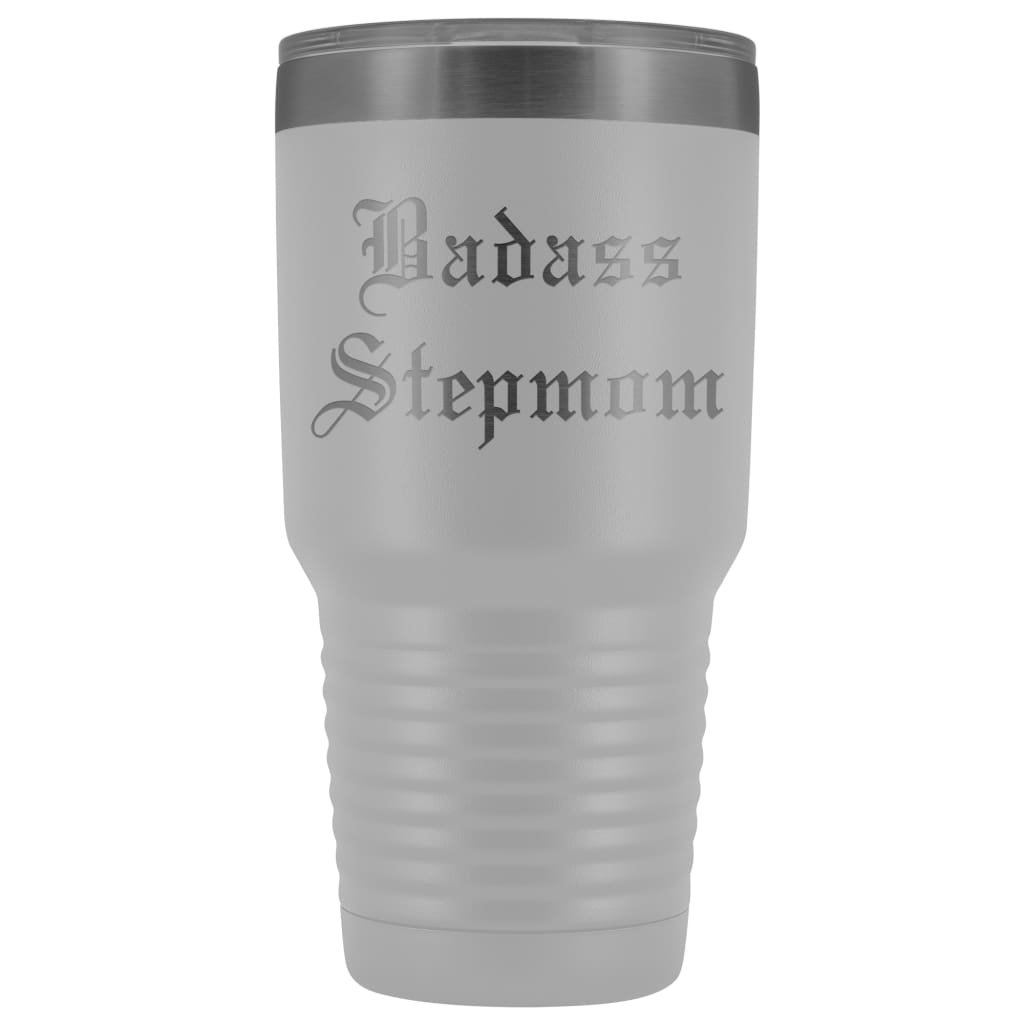 Unique Step Mom Gift: Personalized Old English "Badass Stepmom" Mother's Day Insulated Tumbler 30 oz — photo 11
