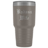 Unique Wife Gift: Personalized Old English Badass Wife Birthday Christmas Anniversary Insulated Tumbler 30 oz $38.95 | Pewter Tumblers