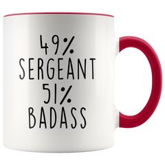 Load image into Gallery viewer, Sergeant Gifts Police Sgt Coffee Cup 49% Sergeant 51% Badass Funny Sergeant Mug