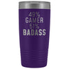 Video Gaming Gift: 49% Gamer 51% Badass Insulated Tumbler 20oz $29.99 | Purple Tumblers