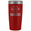 Video Gaming Gift: 49% Gamer 51% Badass Insulated Tumbler 20oz $29.99 | Red Tumblers
