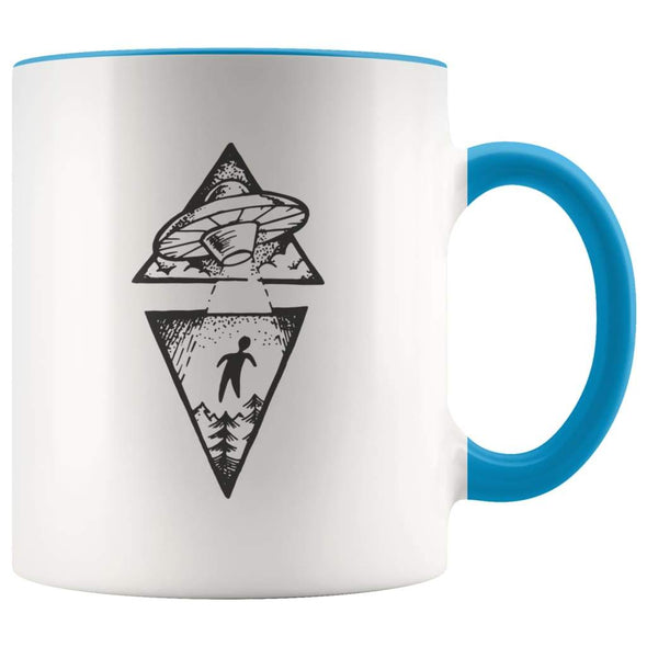 Vintage Ufo Alien Abduction Coffee Mug - Blue - Custom Made Drinkware