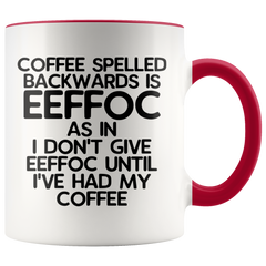 Load image into Gallery viewer, Eeffoc is Coffee Spelled Backwards Funny Coffee Mug Gift For Women, Boss, Friend, Employee, or Spouse